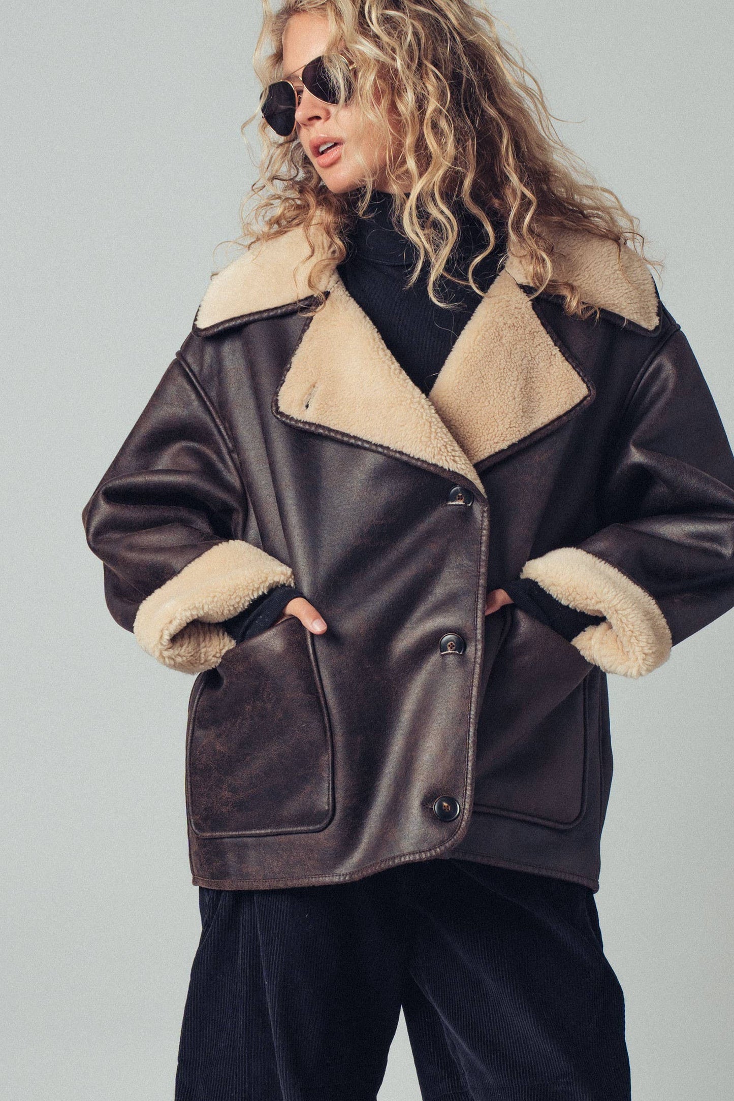 Midnight Run Aviator Leather Jacket