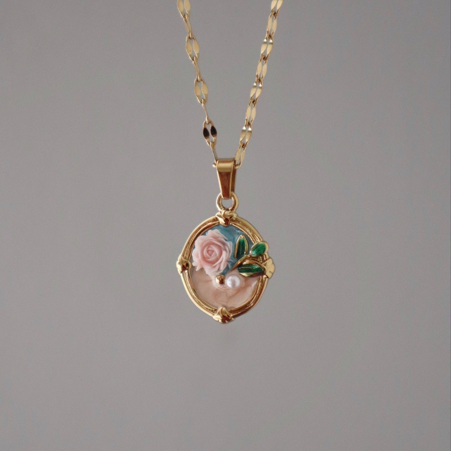 Rose Bloom Pendant Necklace