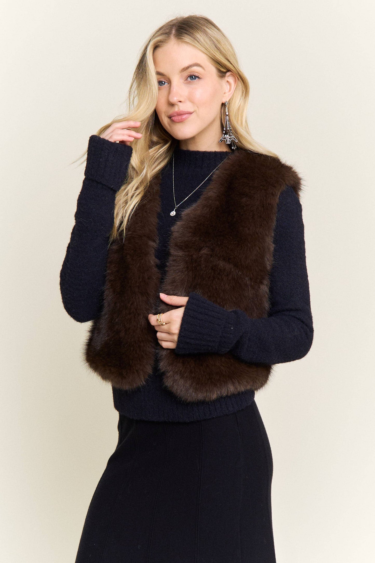 Callie Fur Midi Vest