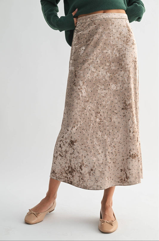 Eva Velvet Midi Skirt