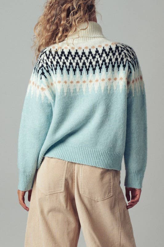 Zoey Fair Isle Turtleneck Sweater