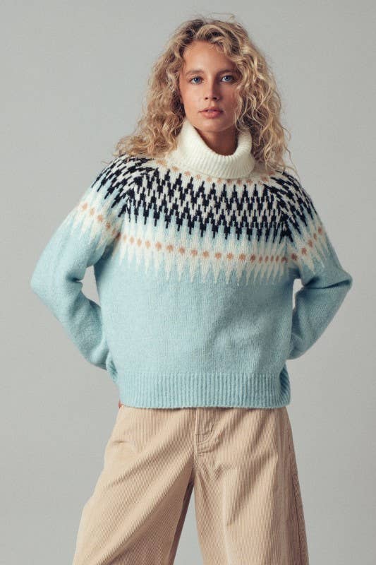 Zoey Fair Isle Turtleneck Sweater