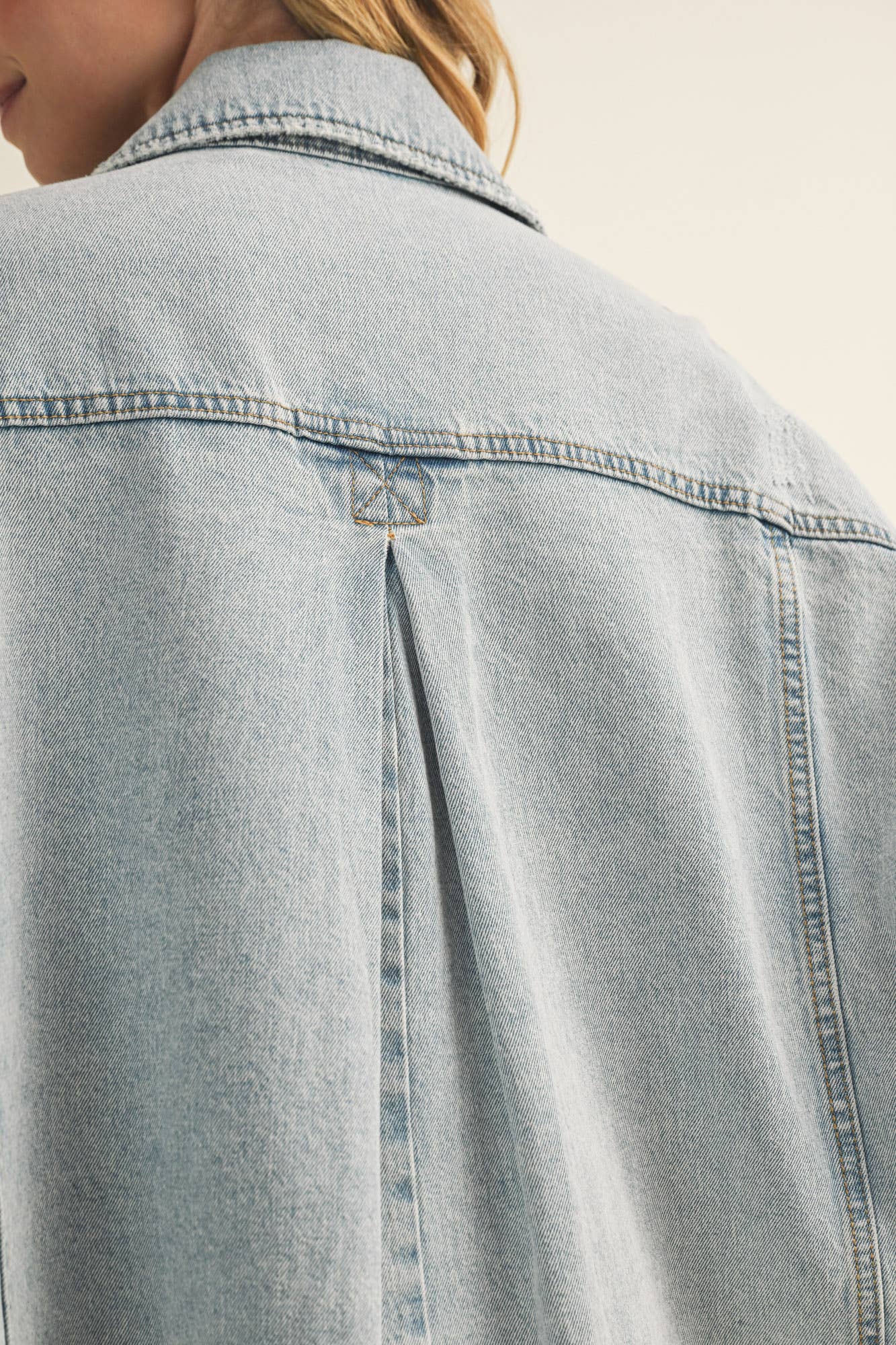Katrina Back Pleated Denim Jacket