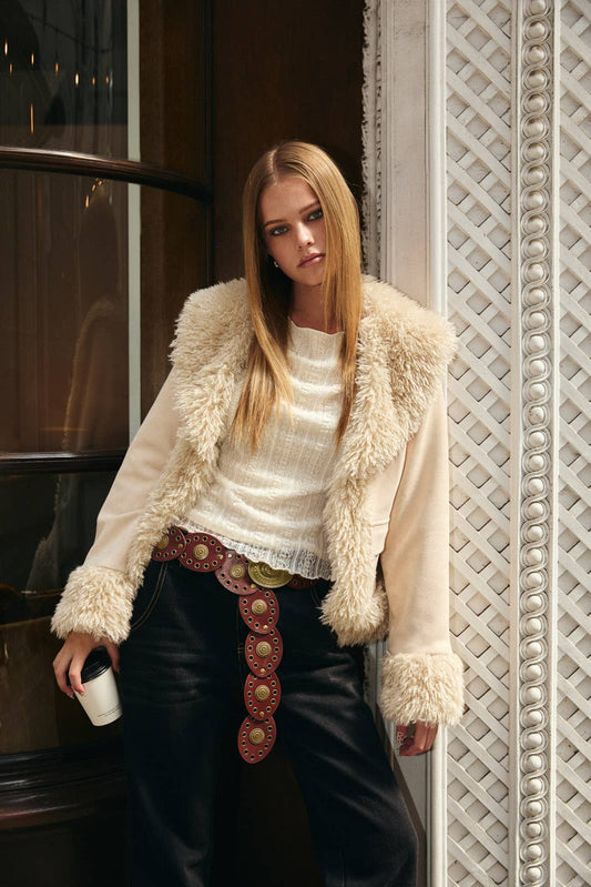 Vera Fur Trimmed Suede Jacket