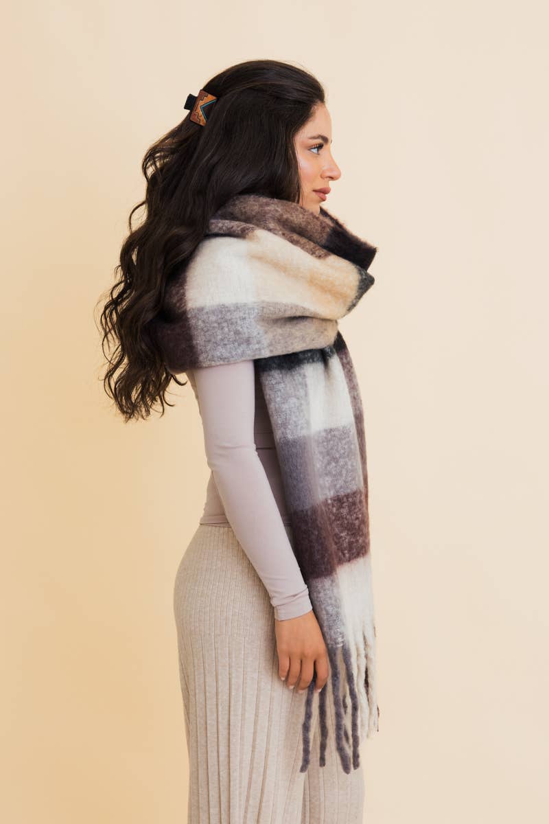 Cozy Breeze Oversized Fringe Scarf - Three Colors