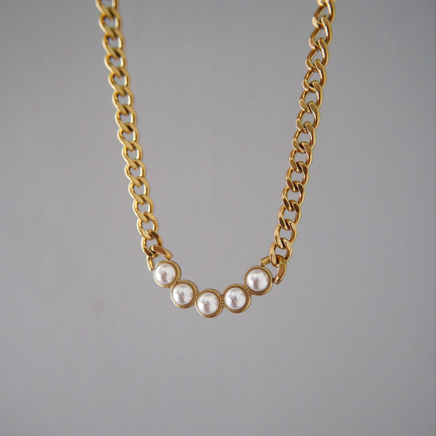 Delphine Pearl Cuban Necklace