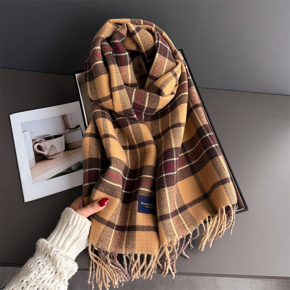 Chelsea Plaid & Houndstooth Scarf