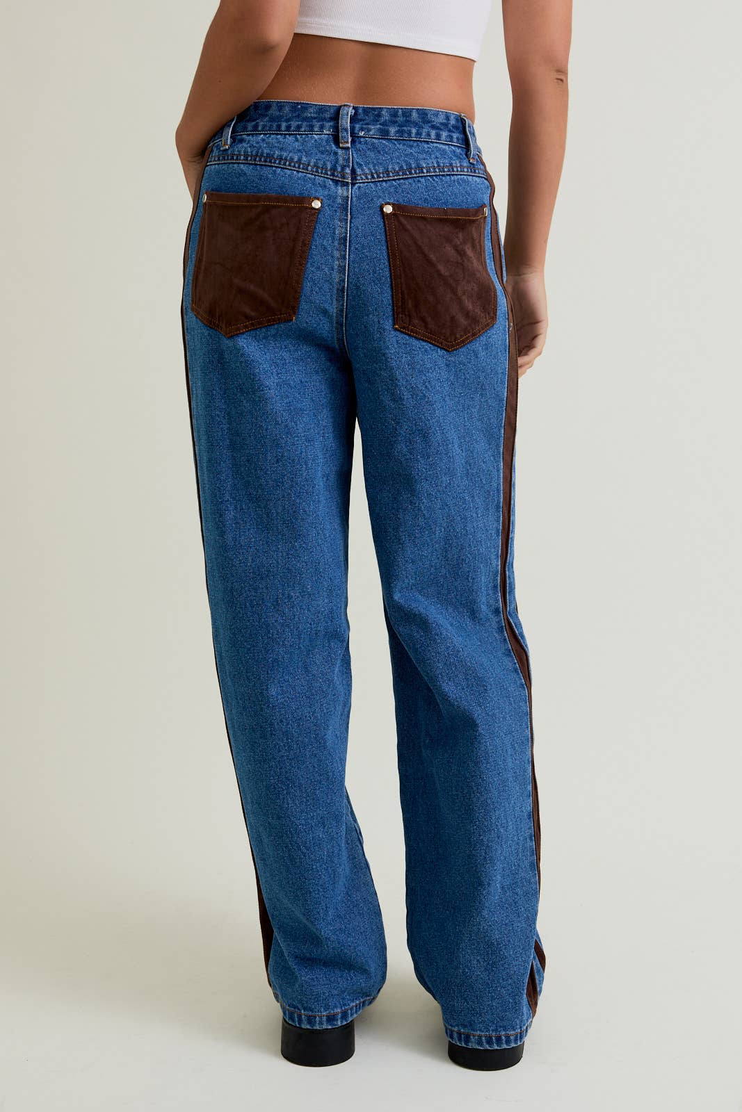 Dallas Contrast Wide Leg Jeans