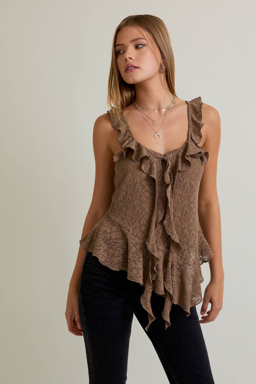 Kendra Lace Ruffle Top