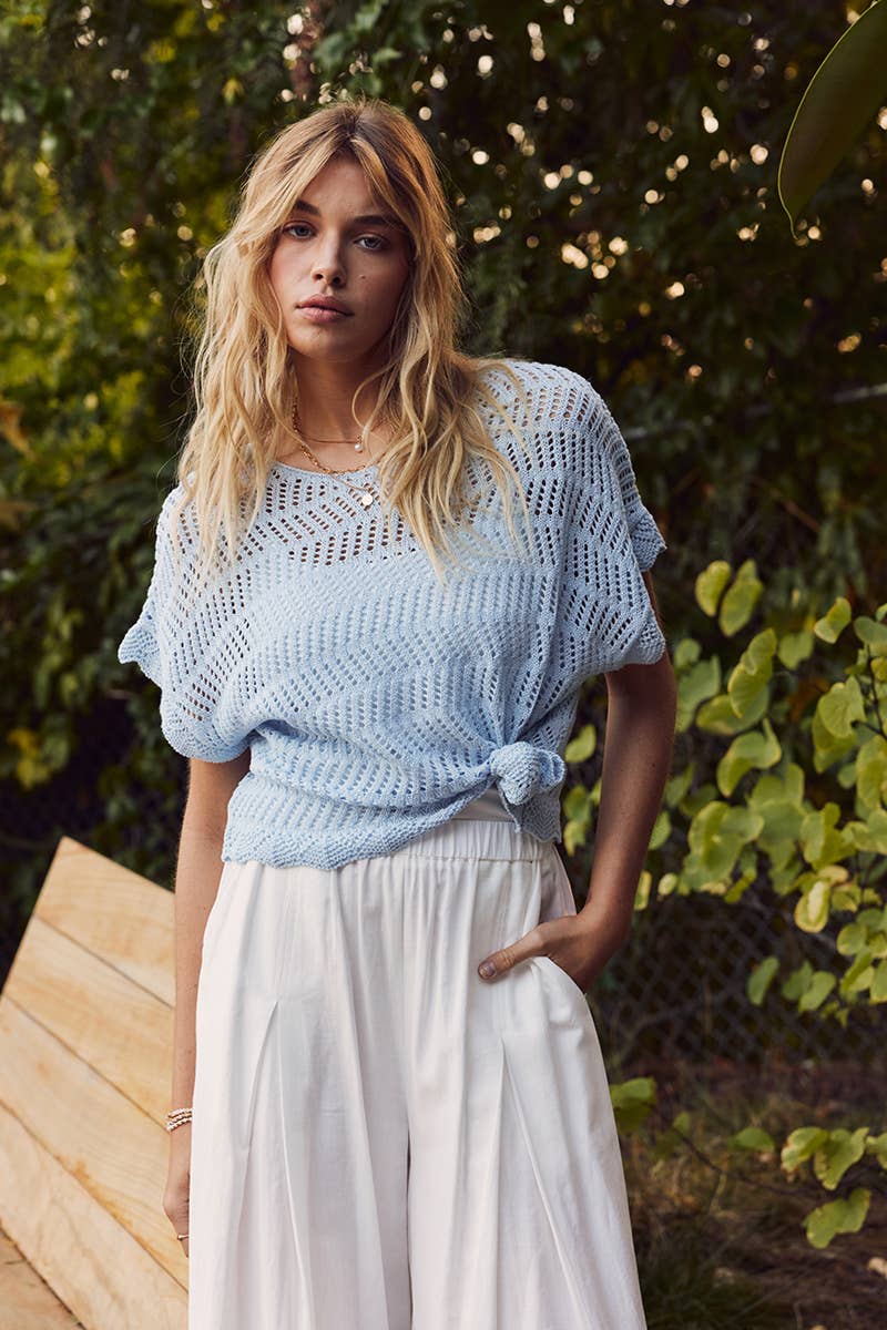 Sunni Open Weave Crochet Sweater