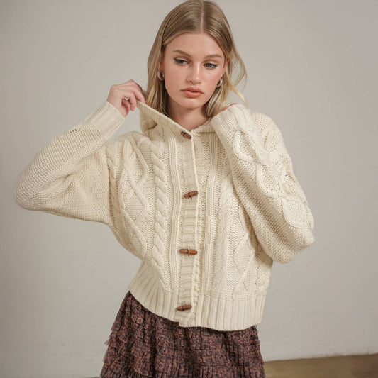 Rachel Hooded Toggle Cardigan