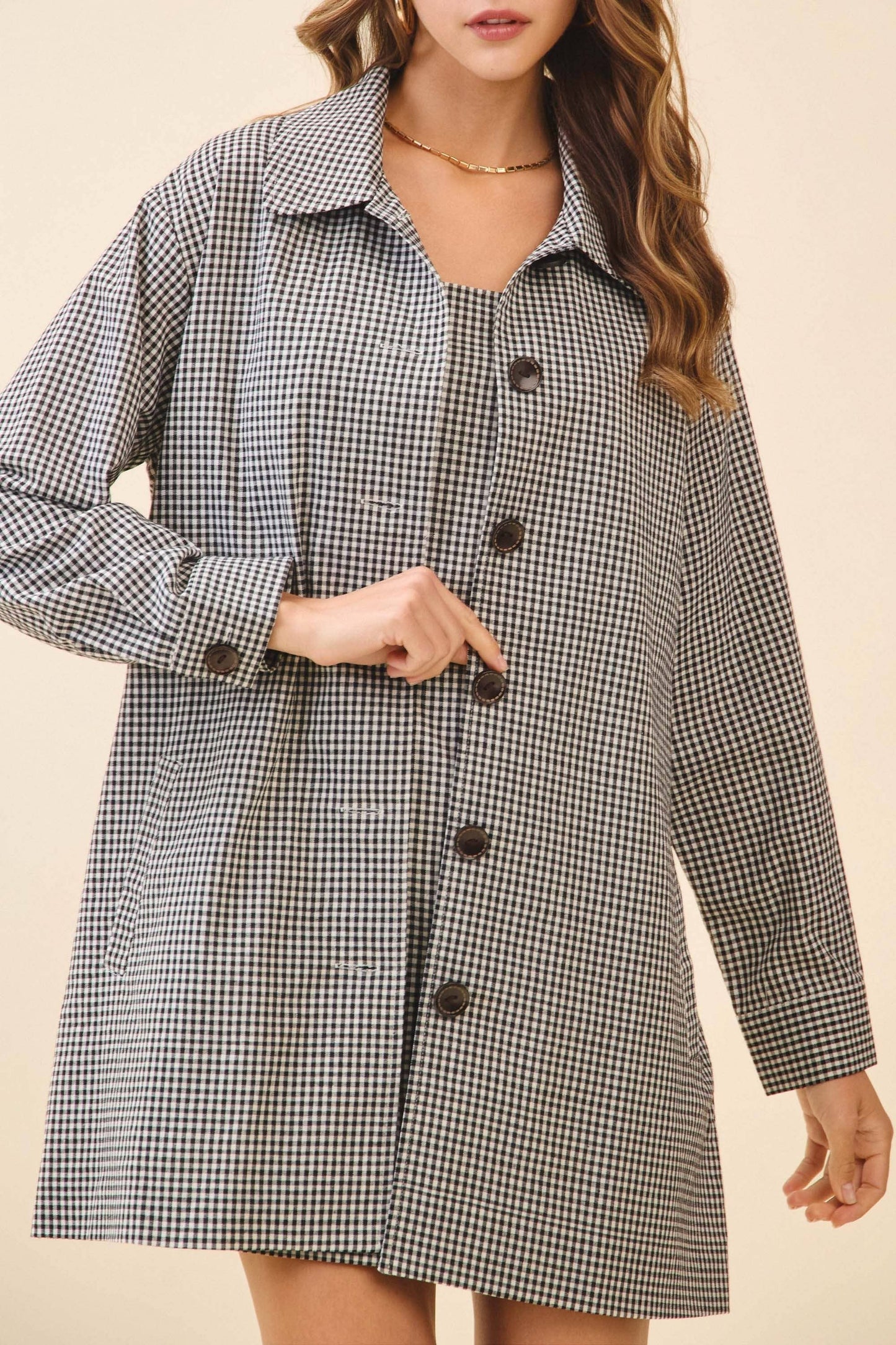 Colette Gingham Button Down Jacket