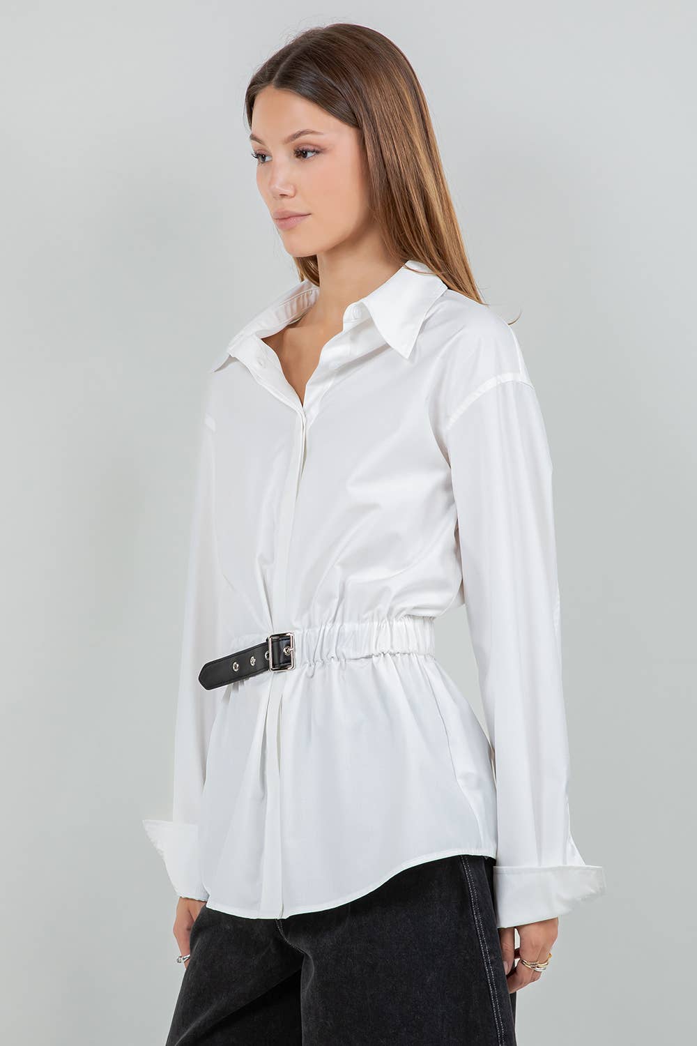 Serena Poplin Belted Shirt