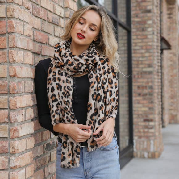 Charlie Leopard Print Scarf