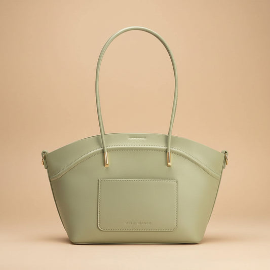 Hazel Leather Tote - Pistachio