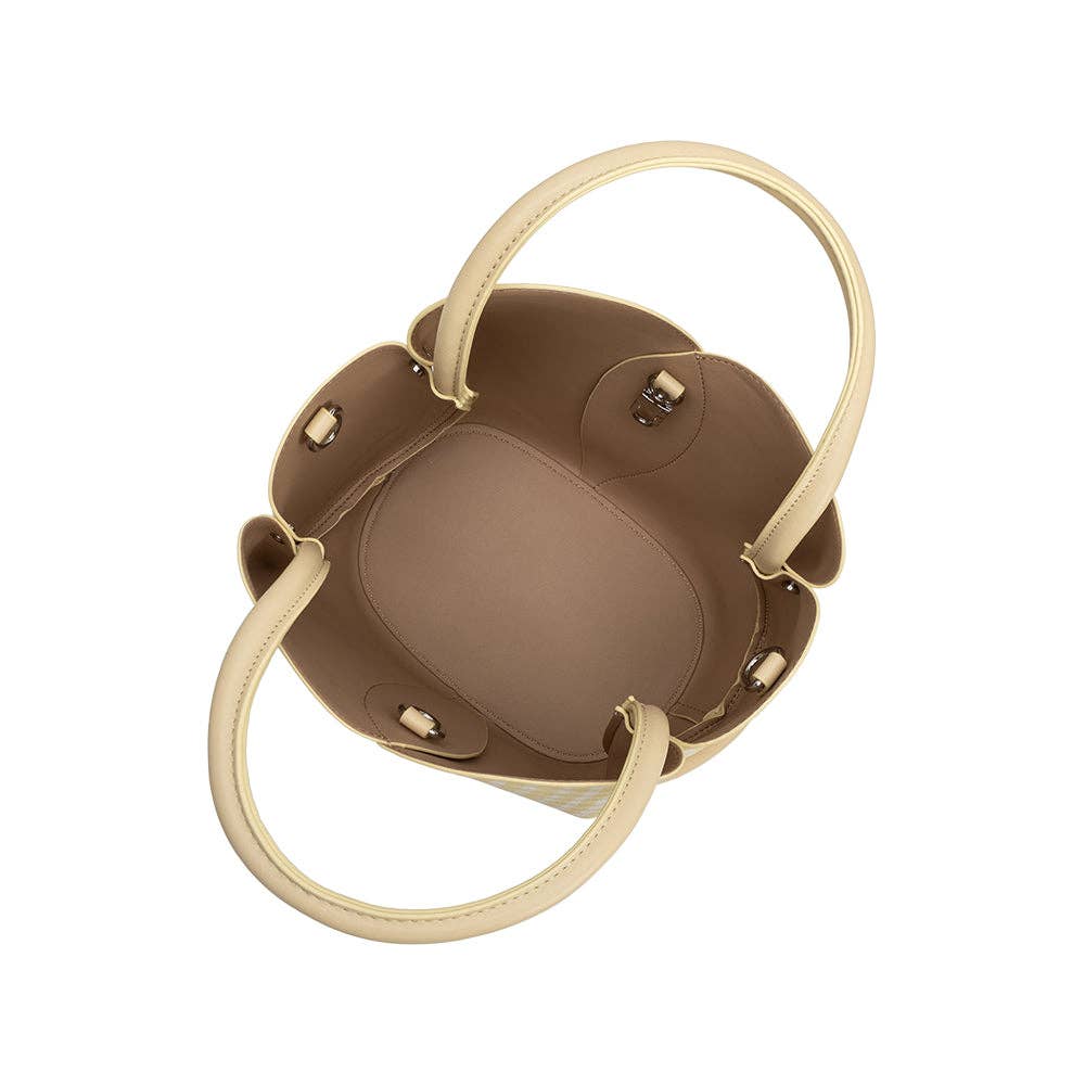 Gingham Tulip Top Handle Bag