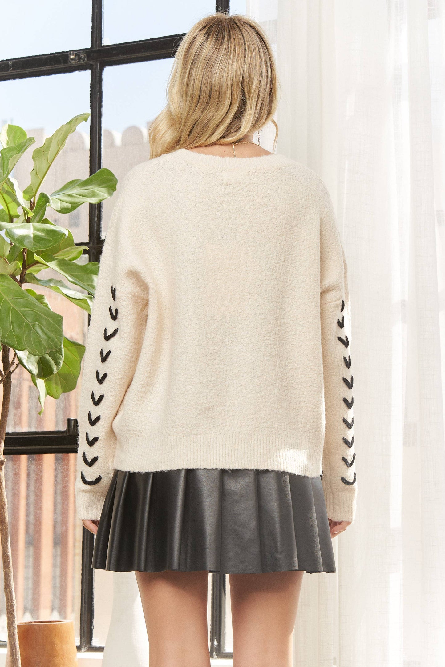 Rini Contrast Stitch Sweater