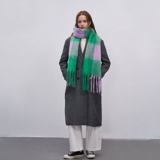 Sadie Plaid Fringe Scarf