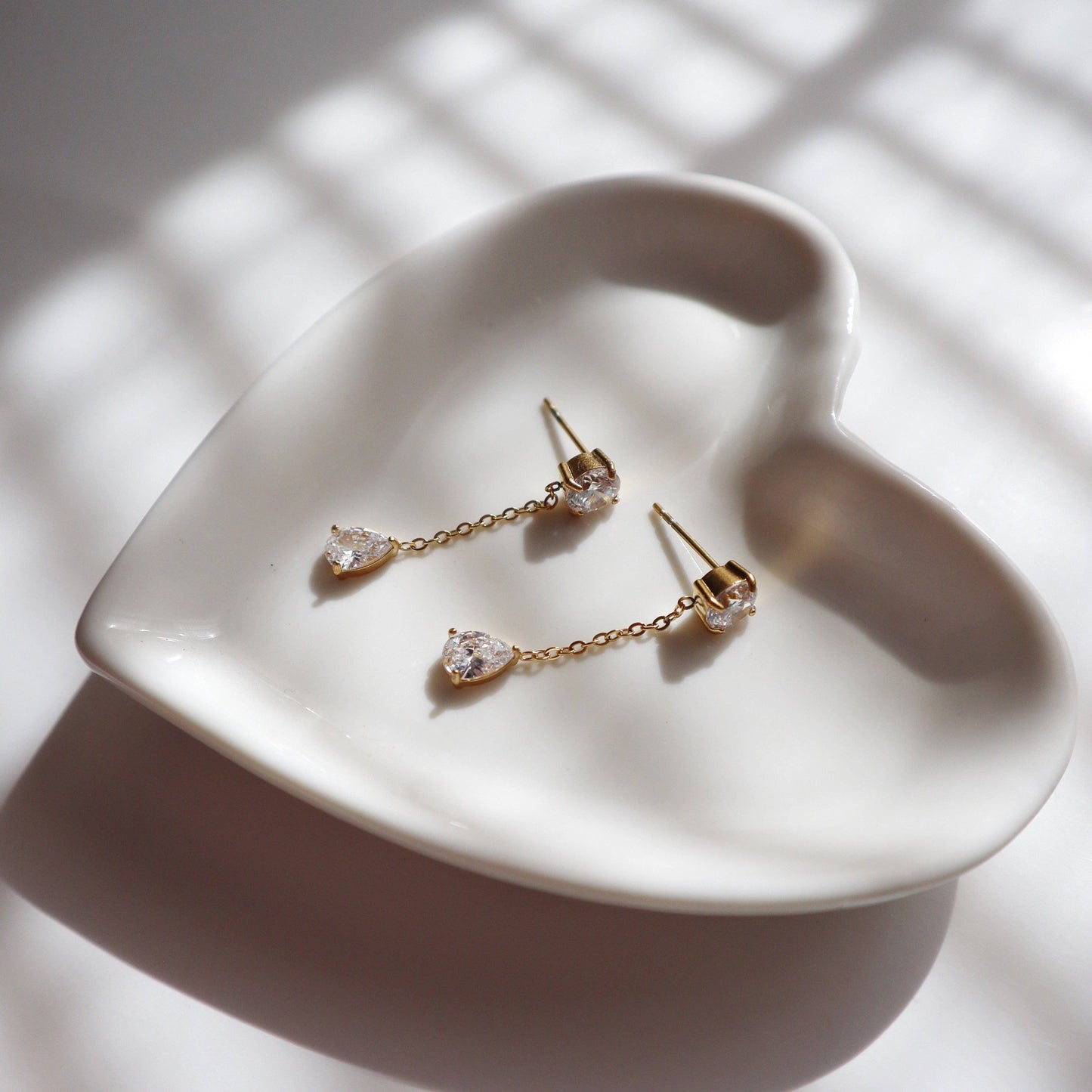 Dewdrop CZ Dangle Earrings