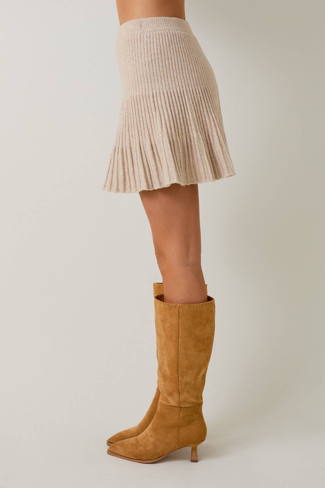 Gina Ribbed Flare Mini Skirt