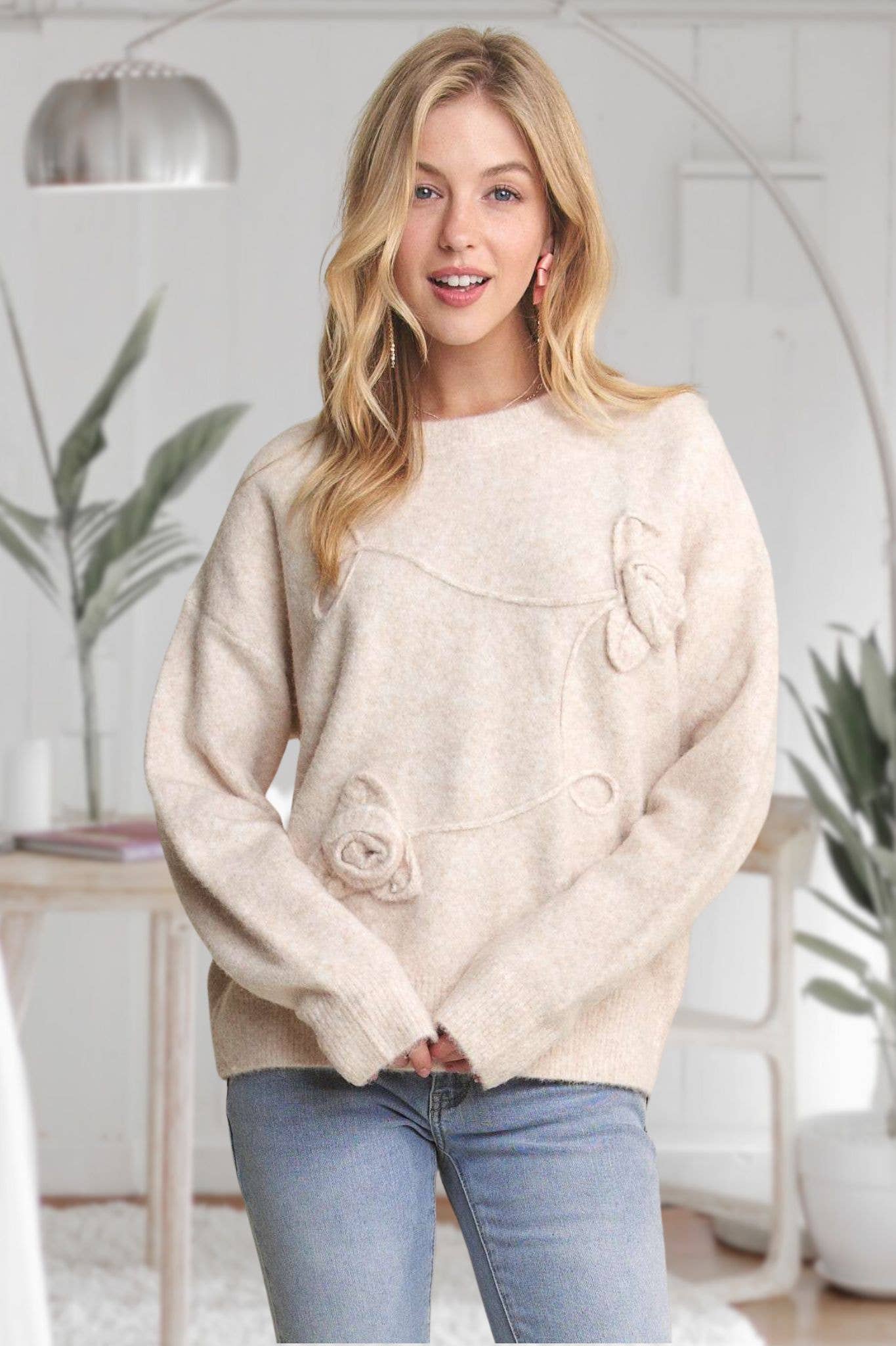 Cara Floral Applique Sweater