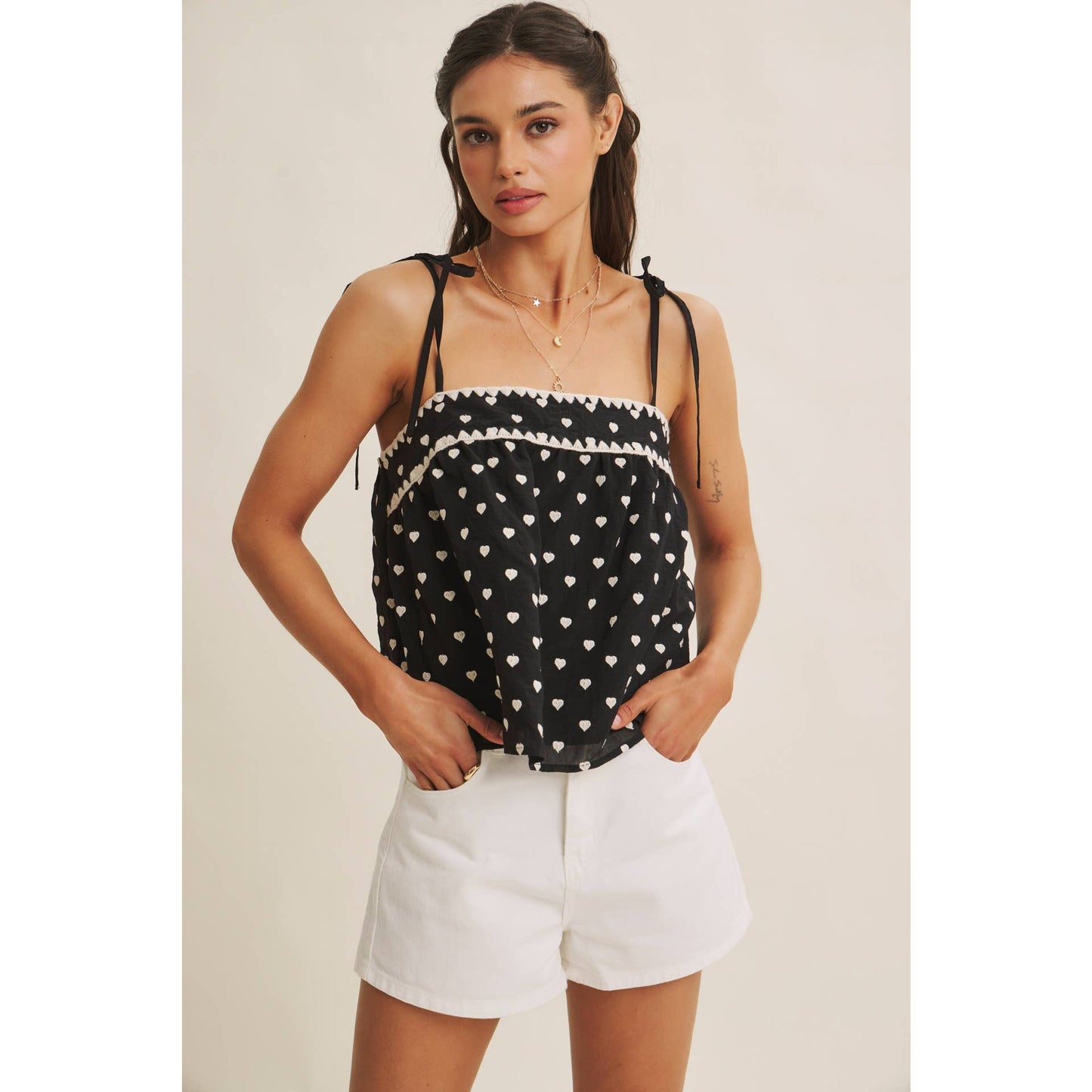 Lovely Hearts Tie Cami