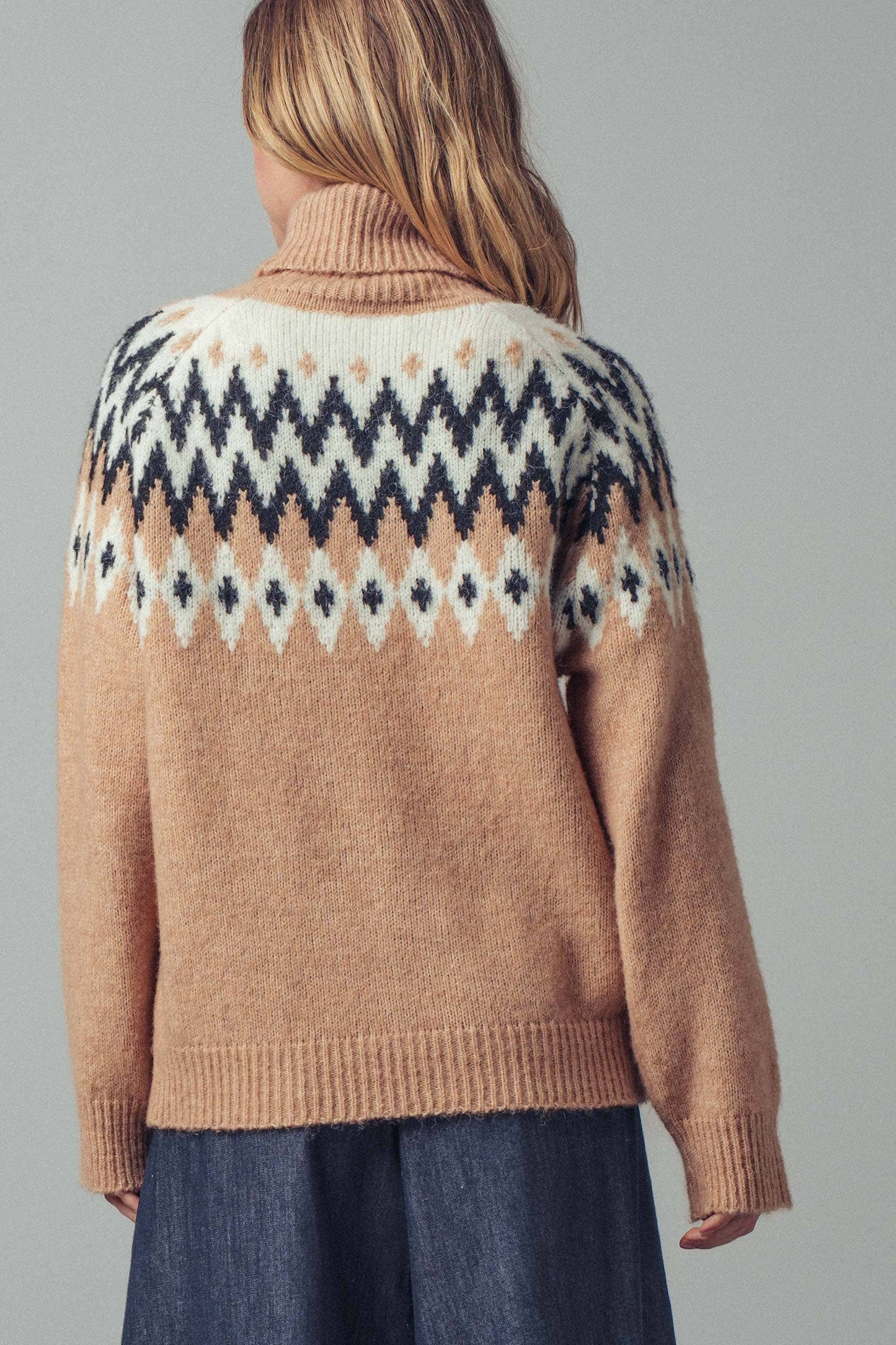 Zoey Fair Isle Turtleneck Sweater
