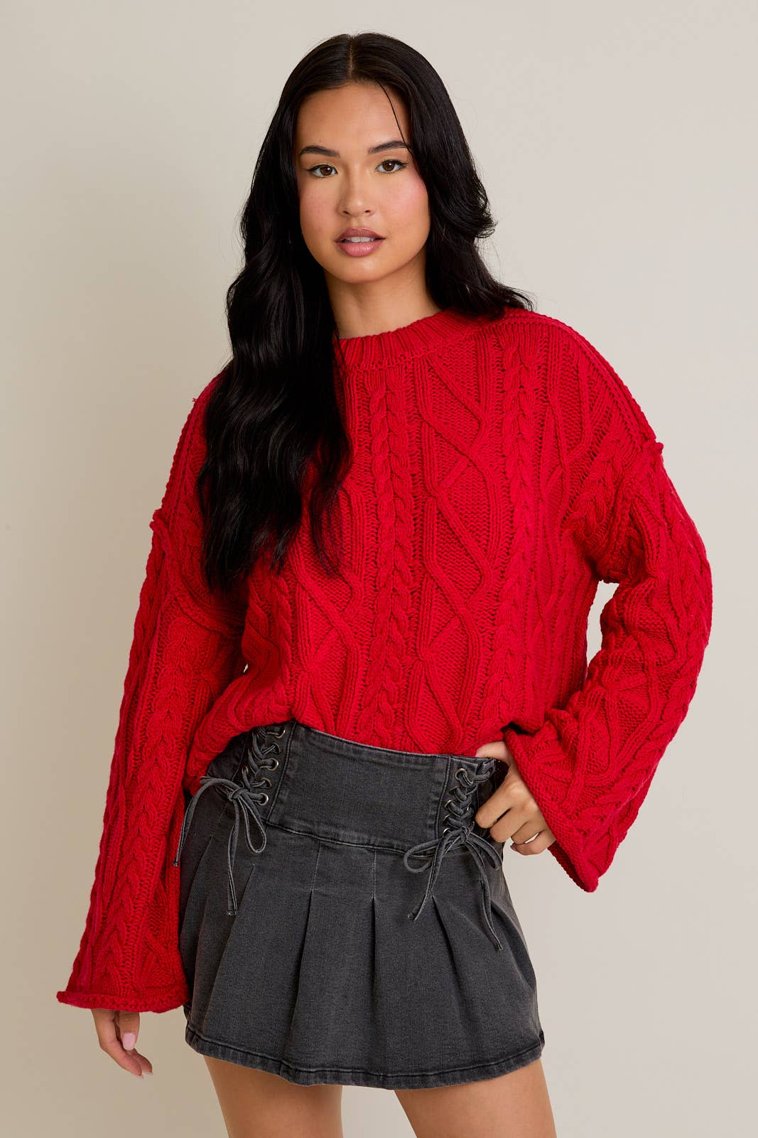 Jewel Cable Knit Sweater