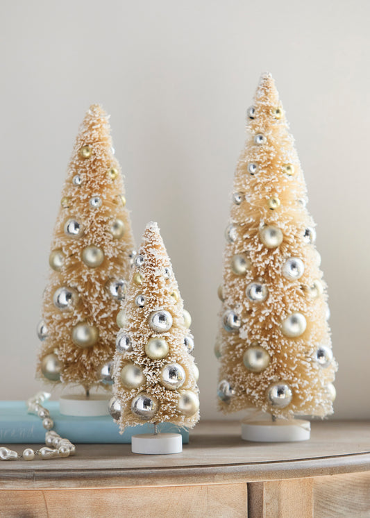 Vintage Ball Ornaments Bottle Brush Trees
