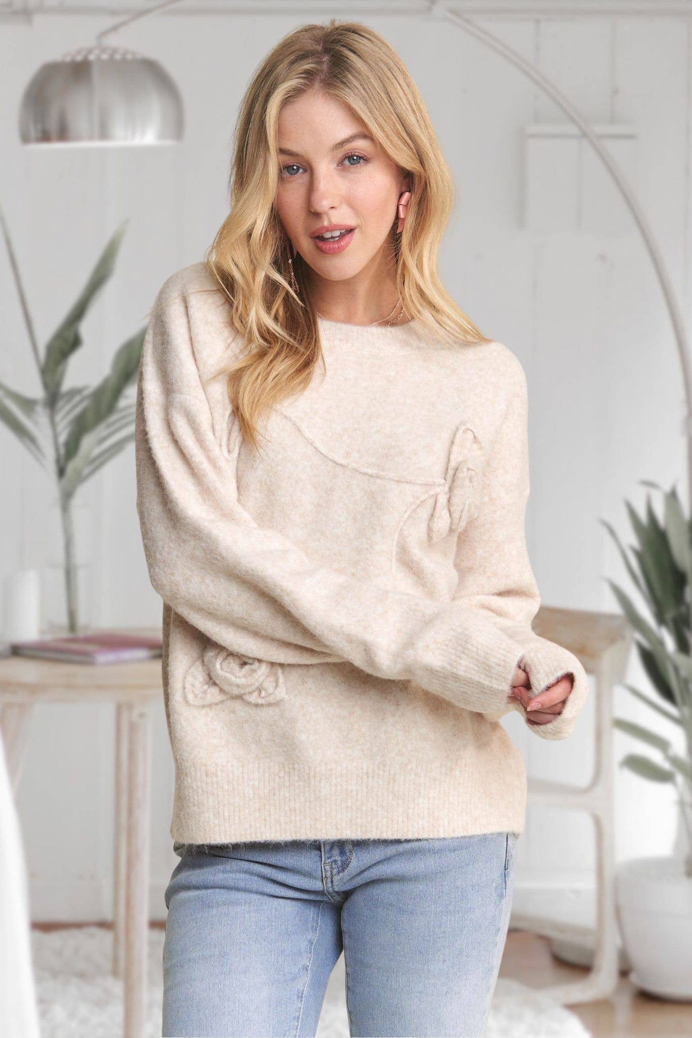 Cara Floral Applique Sweater