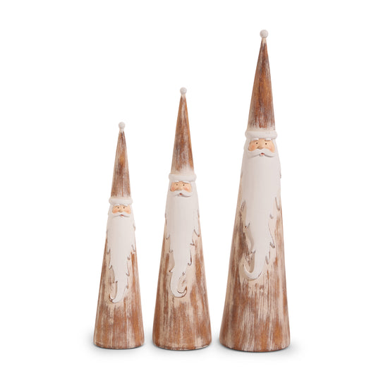 Neutral Distressed Cone Santas