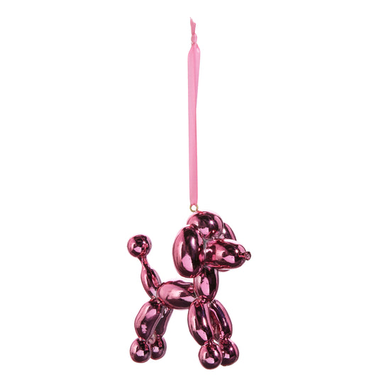 3.45" Metallic Pink Dog Balloon Ornament