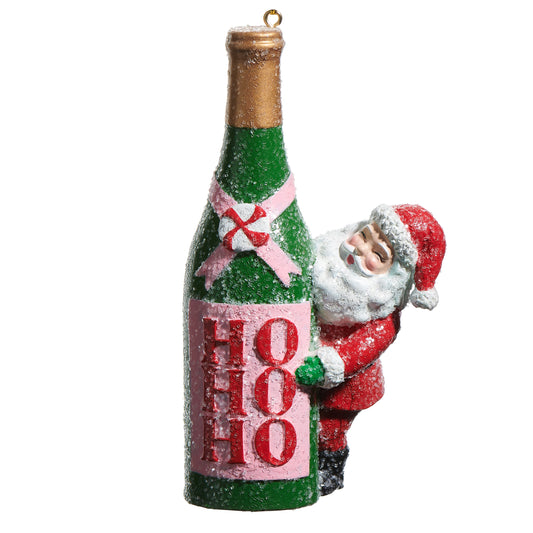 4" Sugared Bottled Cheer Ornament