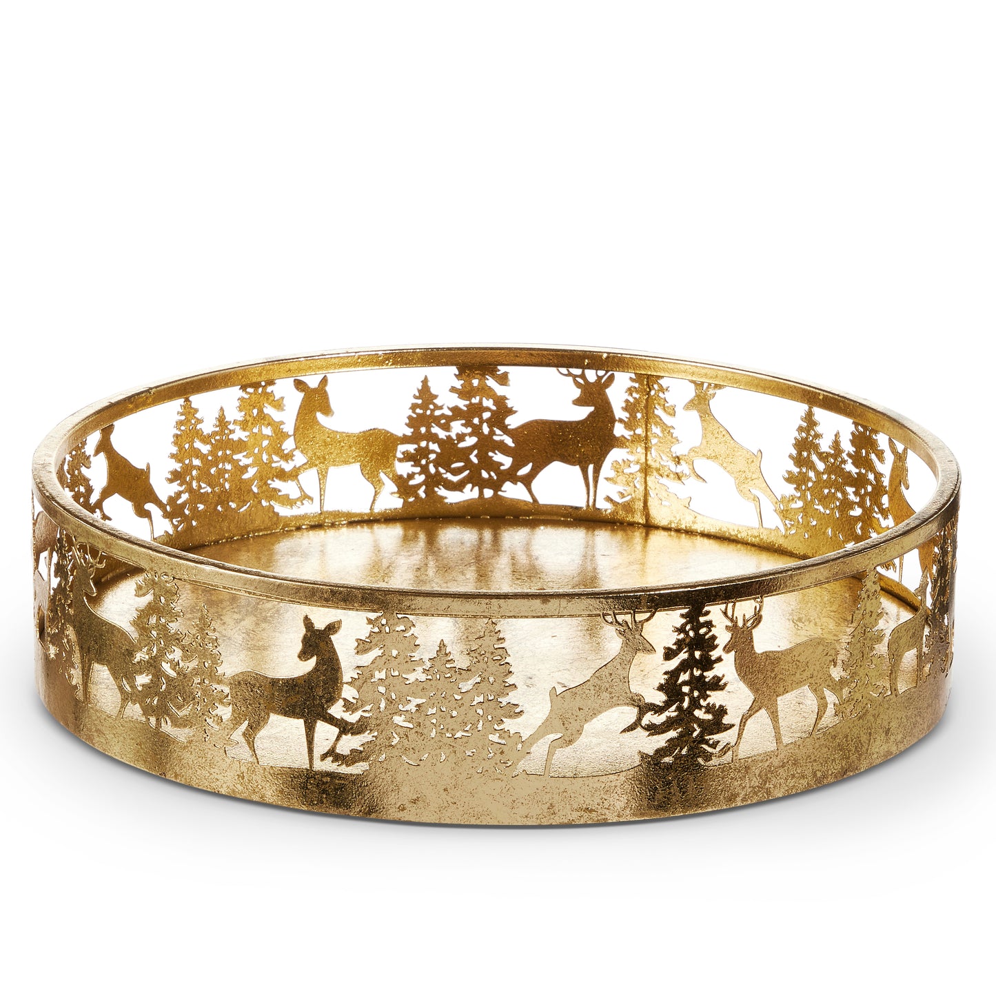 14" Round Laser Cut Deer Tray