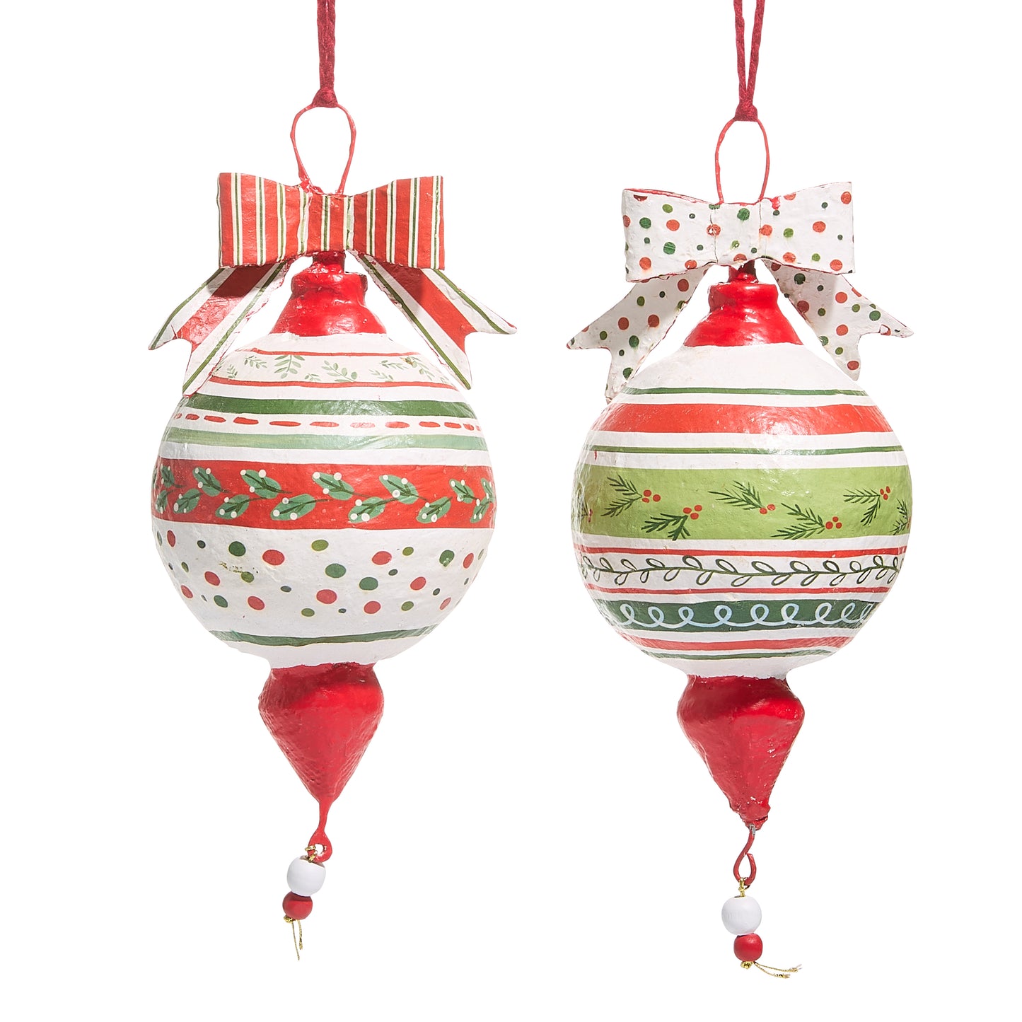 12" Cottage Christmas Paper Mache Ornament
