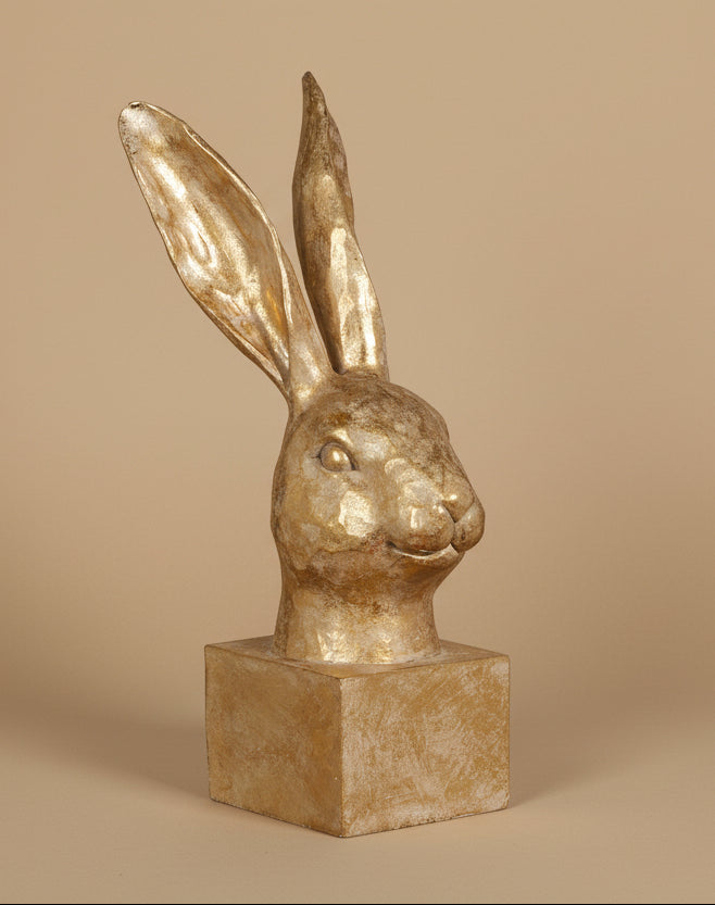 10.5" Gold Rabbit Bust
