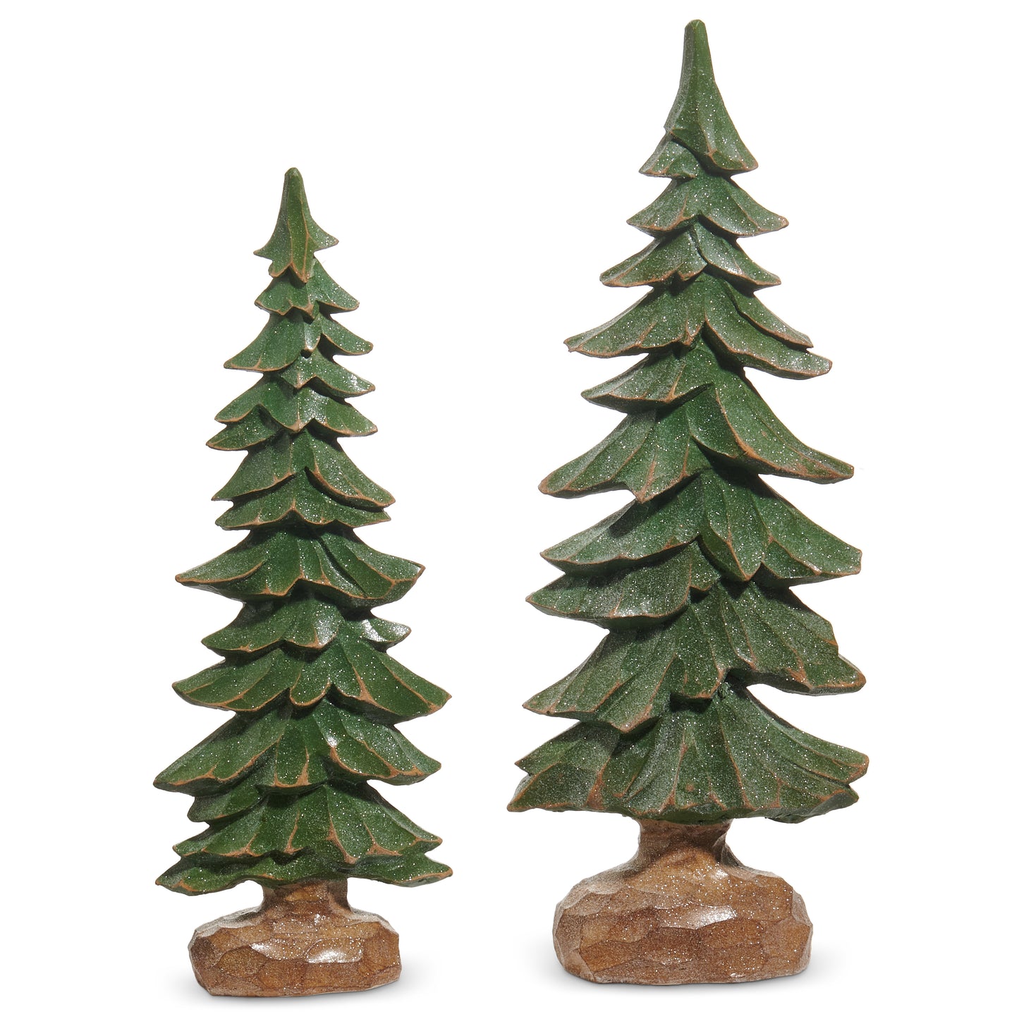 Iced Carved Pine Trees -Two Sizes