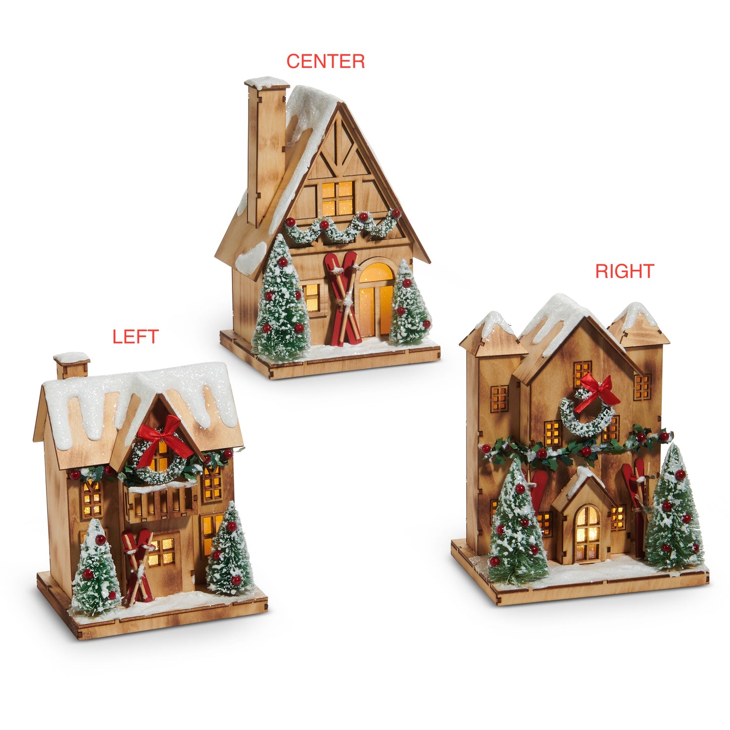 LED Christmas Lodge Houses