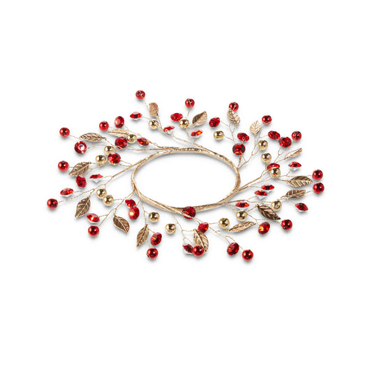 4.5" Red Jewel Candle Ring