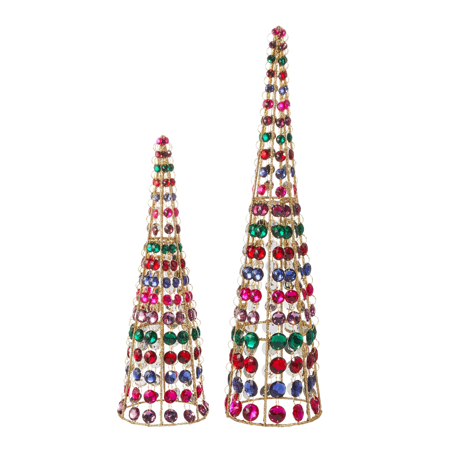 Jewel Tone Crystal Cone Trees