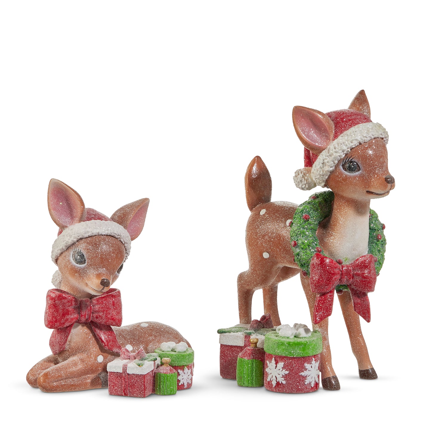 Sugared Vintage Deer w/ Bow - Two Styles