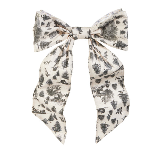 18" Toile Wired Clip On Bow
