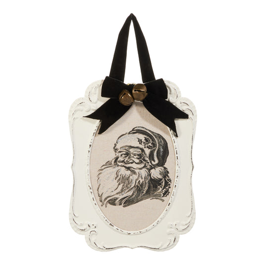 12" Framed Hanging Santa Wall Art