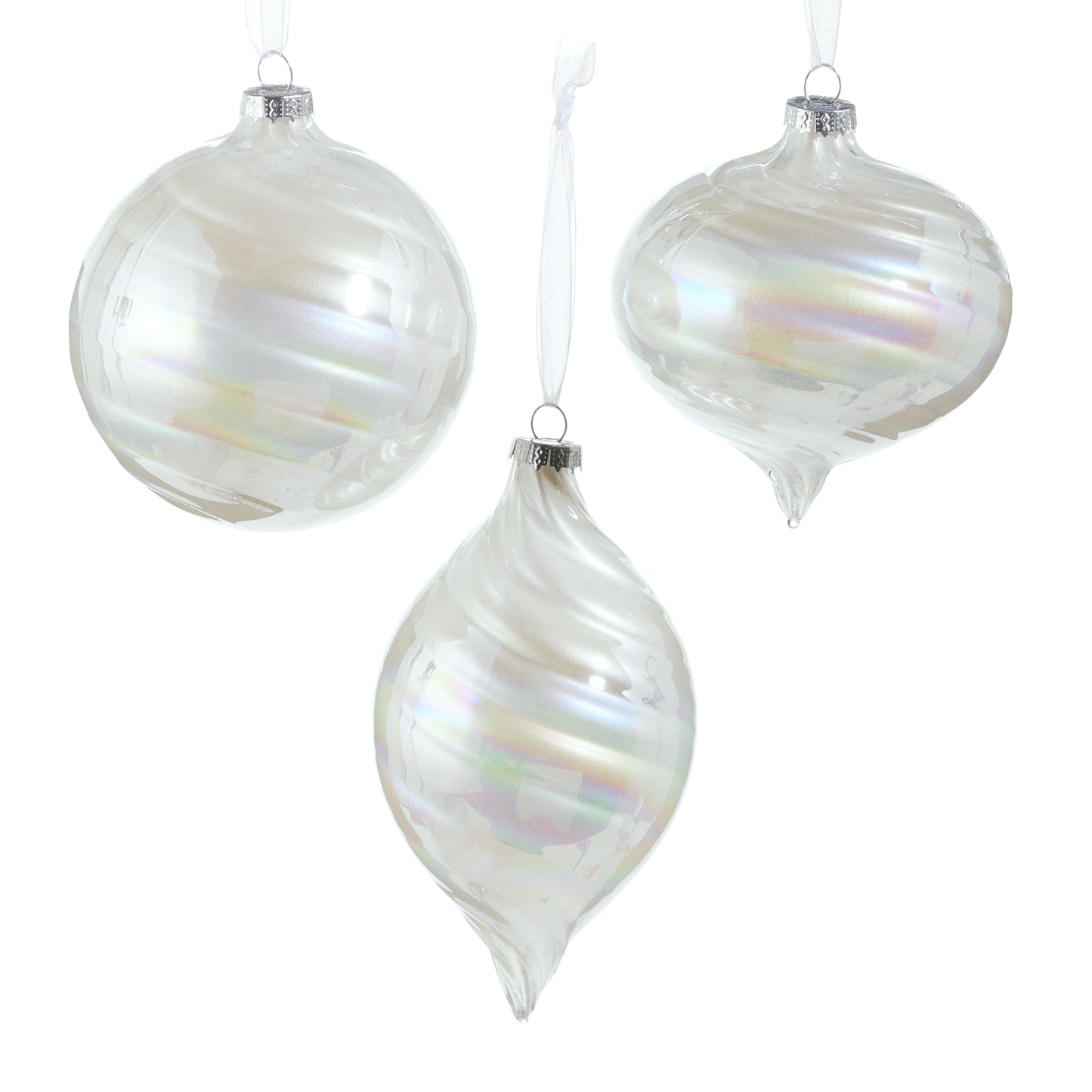 4" Pearlescent Swirl Ornaments