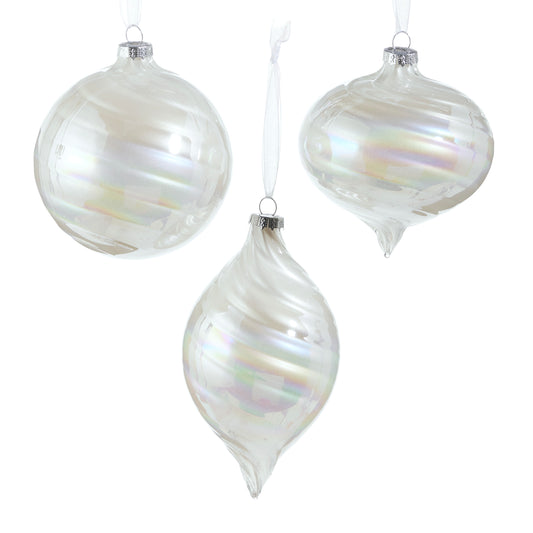 4" Pearlescent Swirl Ornaments