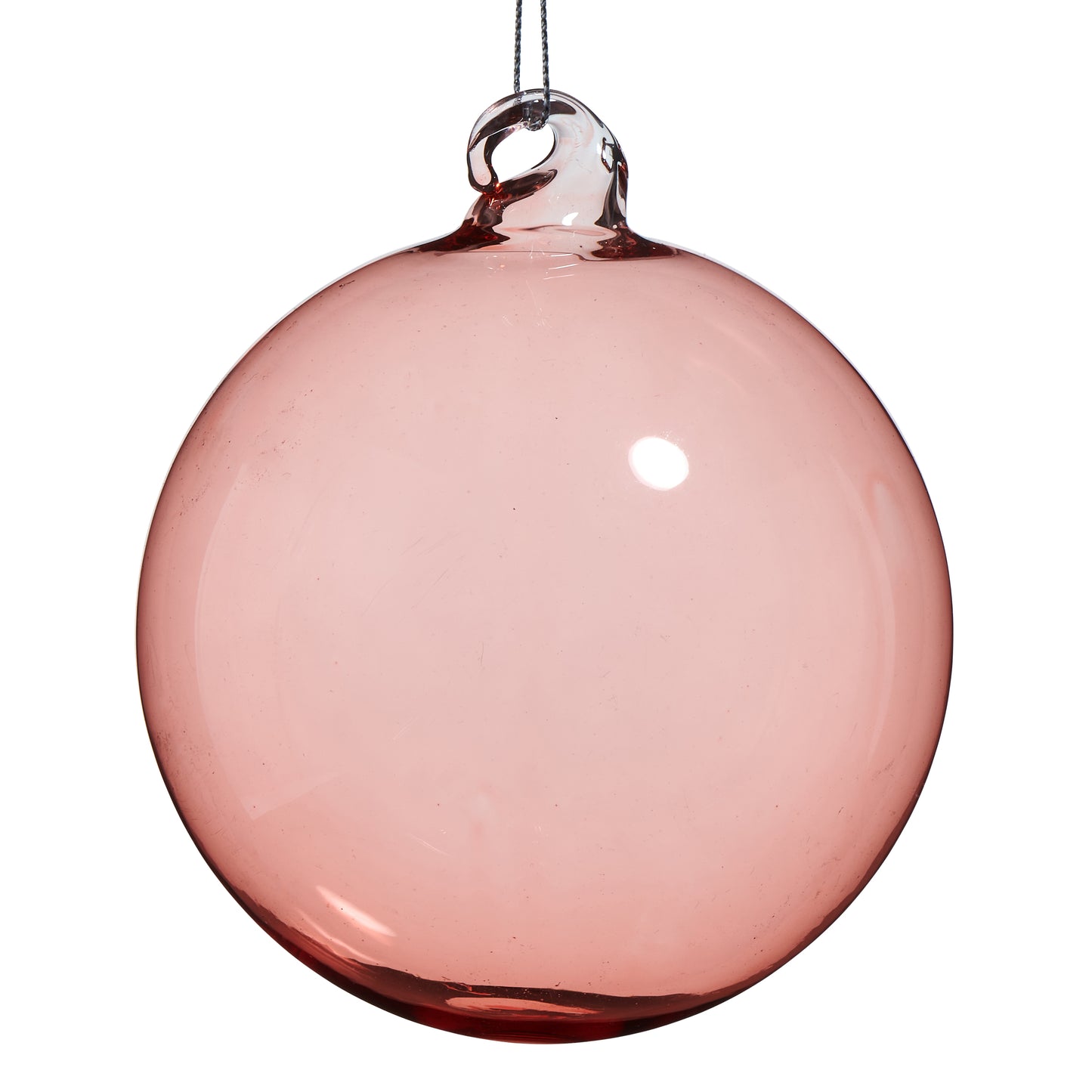 4" Rose Blown Glass Ball Ornament