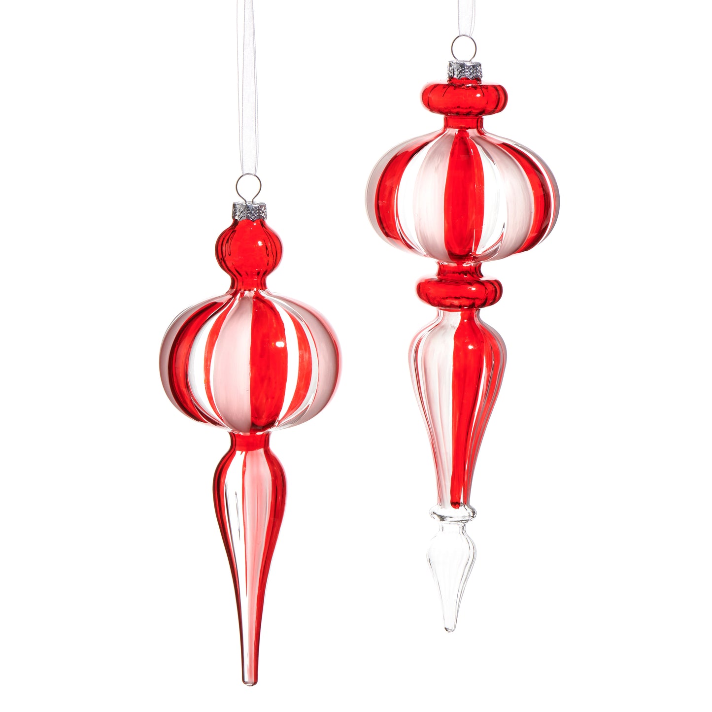 Peppermint Stripe Finial Ornaments