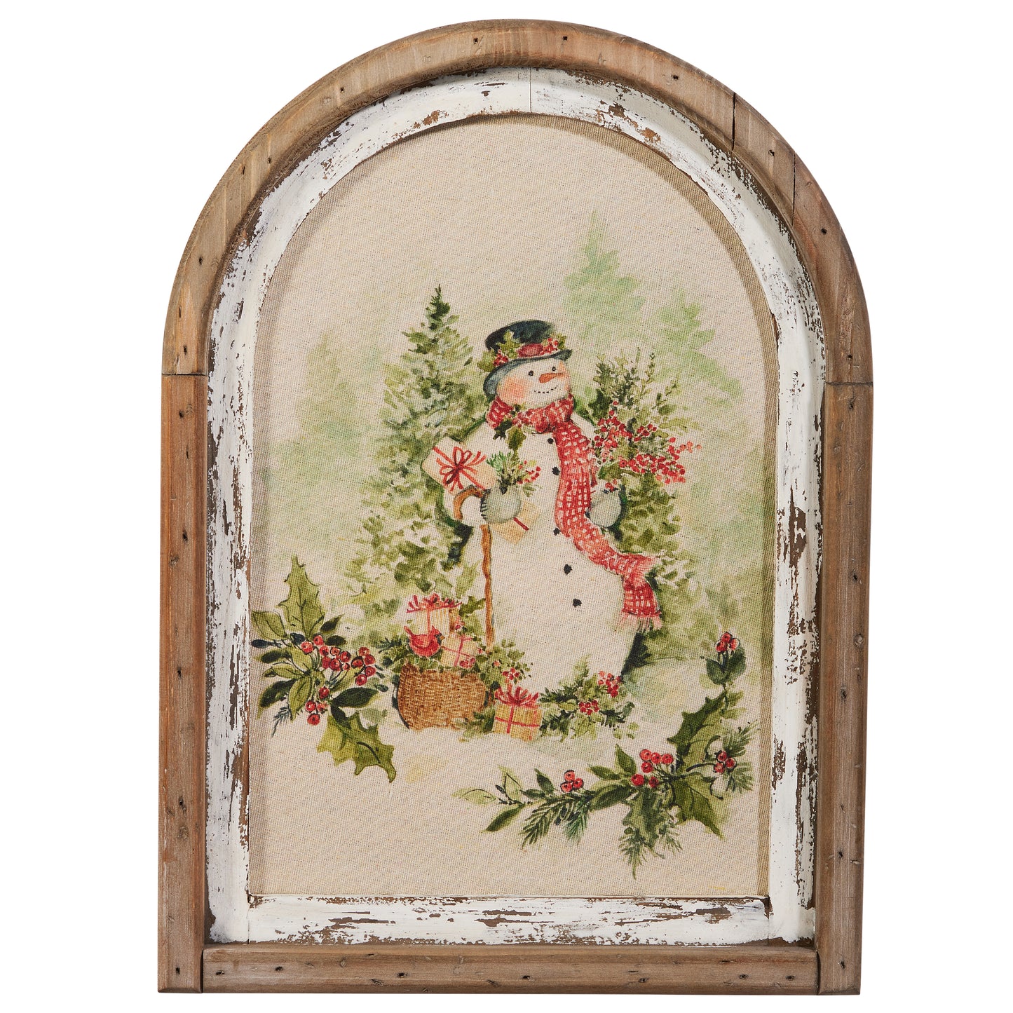 16.5" Framed Snowman Wall Art