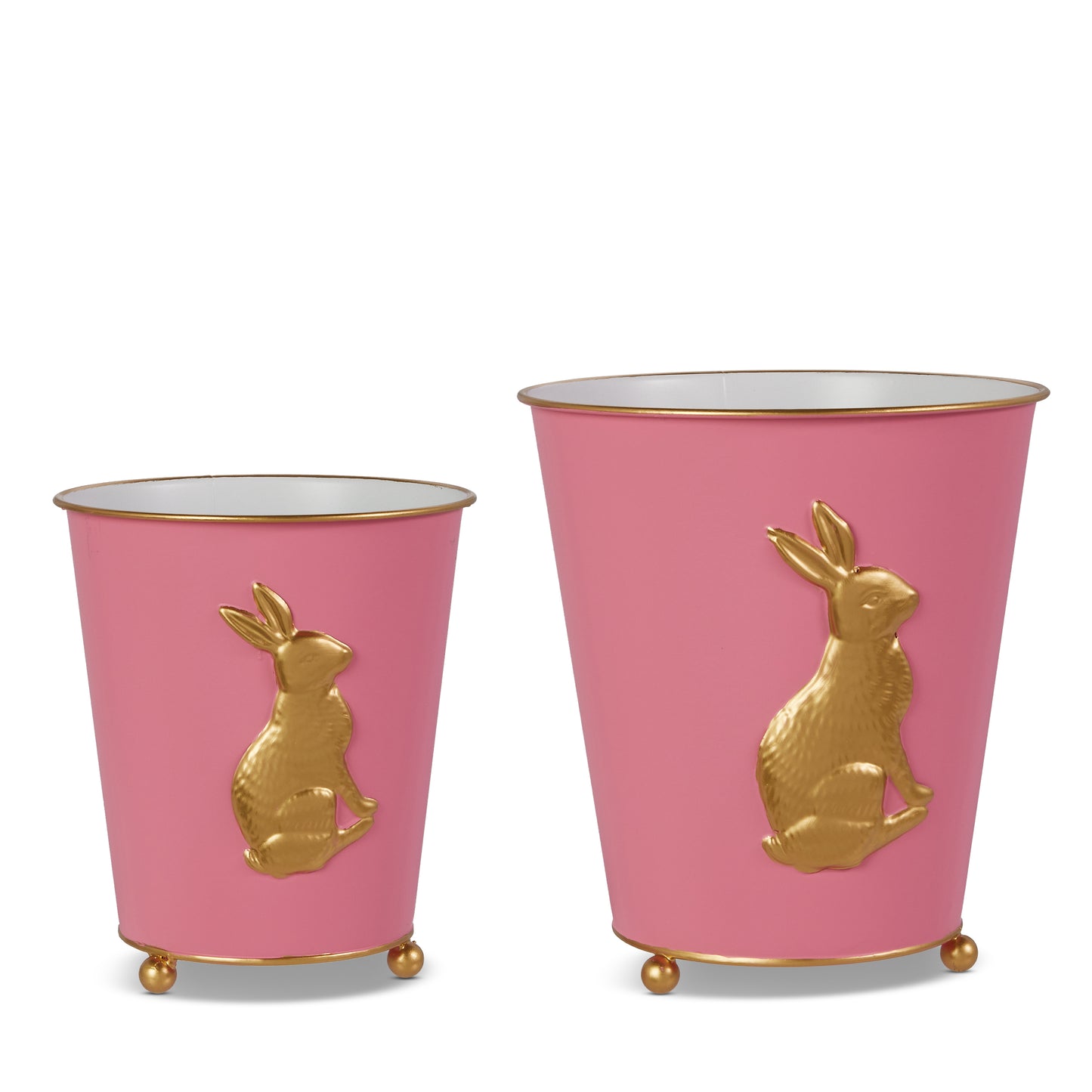 Pink & Gold Embossed Cache Pots