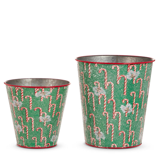 Vintage Wrapped Metal Buckets